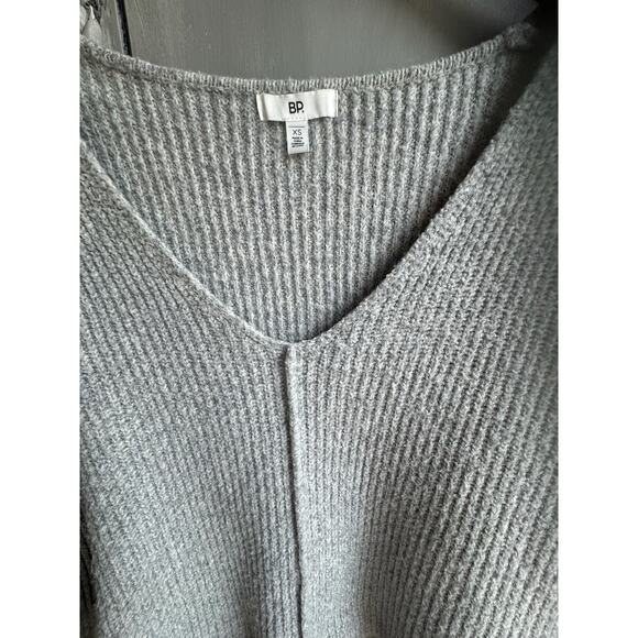 Cabincore Sweater Sz XS Gray V-neck Ribbed Comfy Cozy Winter Top - Picture 6 of 11